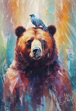 Bear and bird